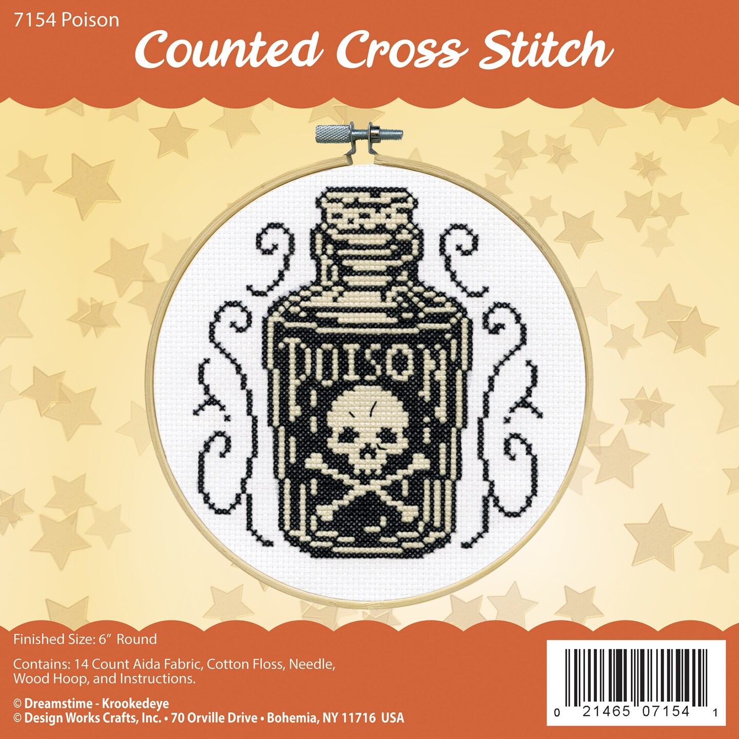 Design Works Counted Cross Stitch Kit With Hoop 6&#x22;-Poison