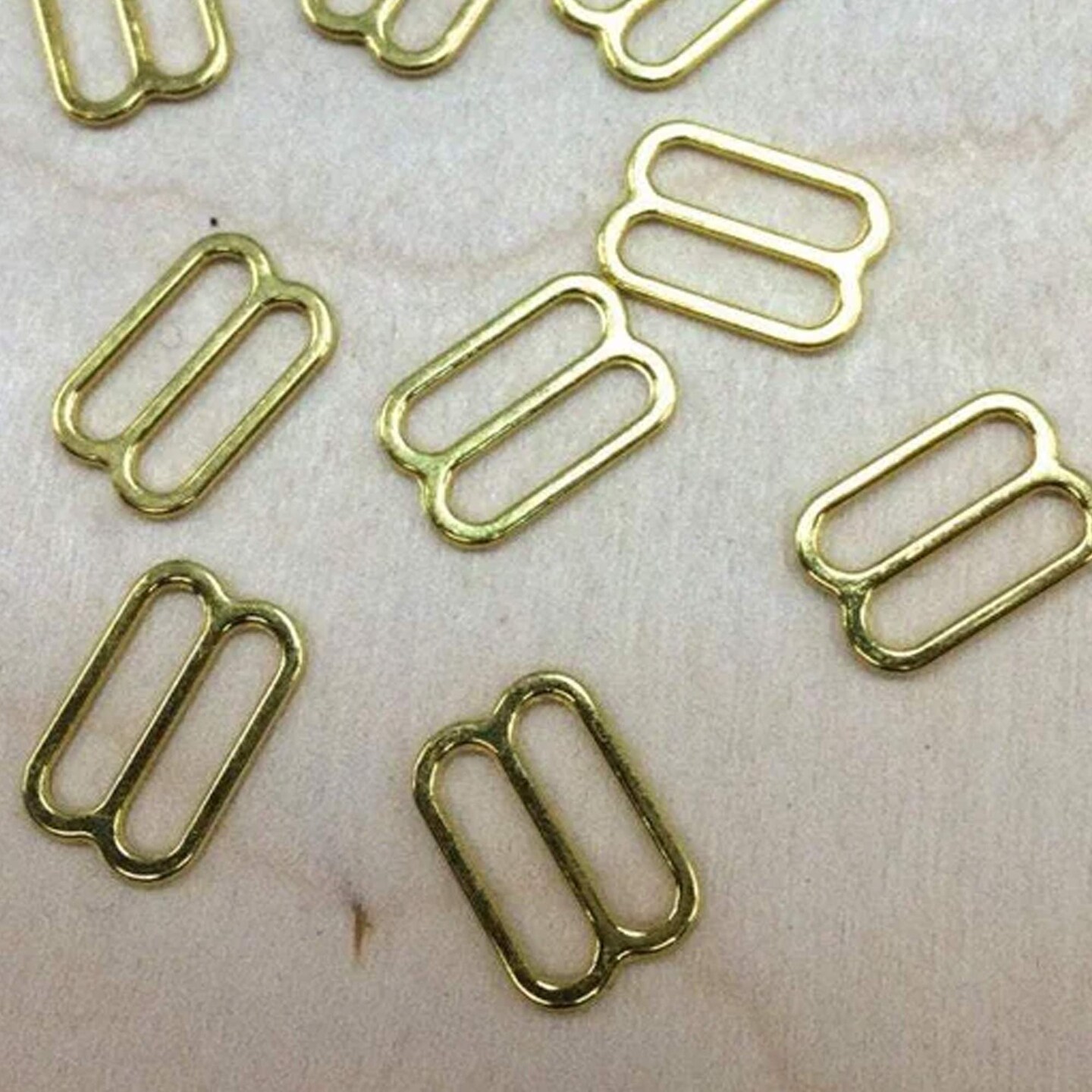 1 Dozen 1/2&#x22; Gold Strap Adjuster Slider for Bras Swimwear Lingerie Sewing Supplies