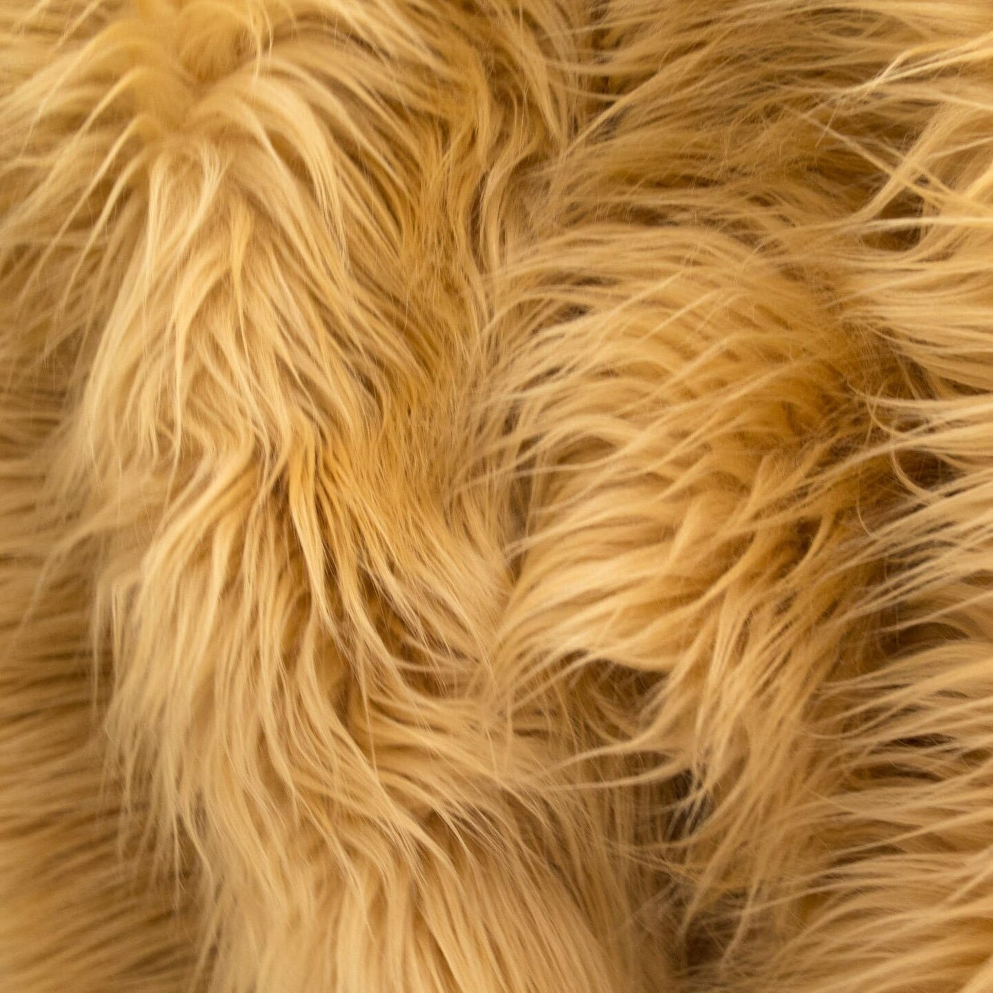 1 Yard Gold Faux Fur Fabric 60 Inch Wide Luxury Shaggy Plush Material for Creative Projects