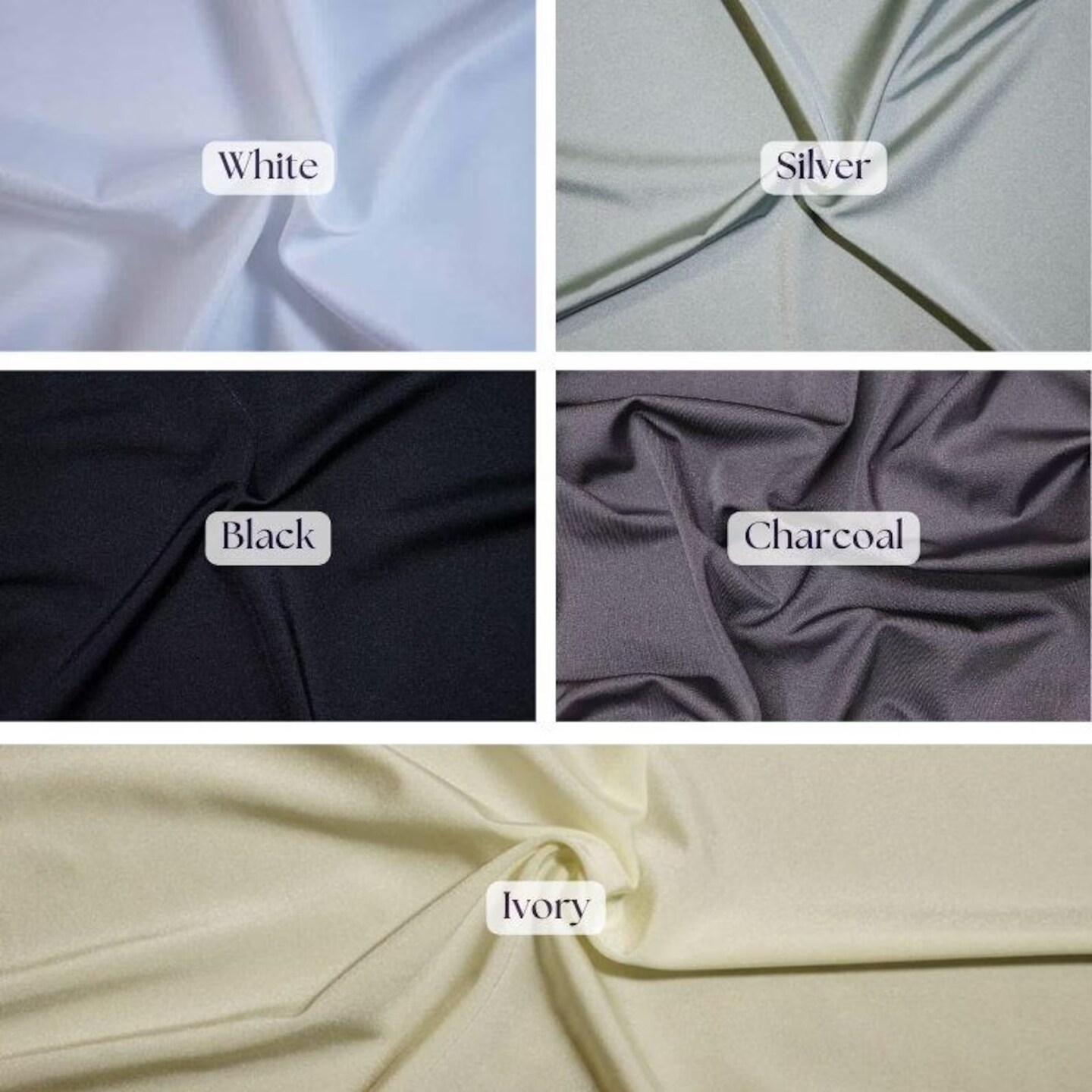 1 Yard Shiny Milliskin Nylon Spandex 4 Way for Special Use 36" x 60" Width Silver Fabric
