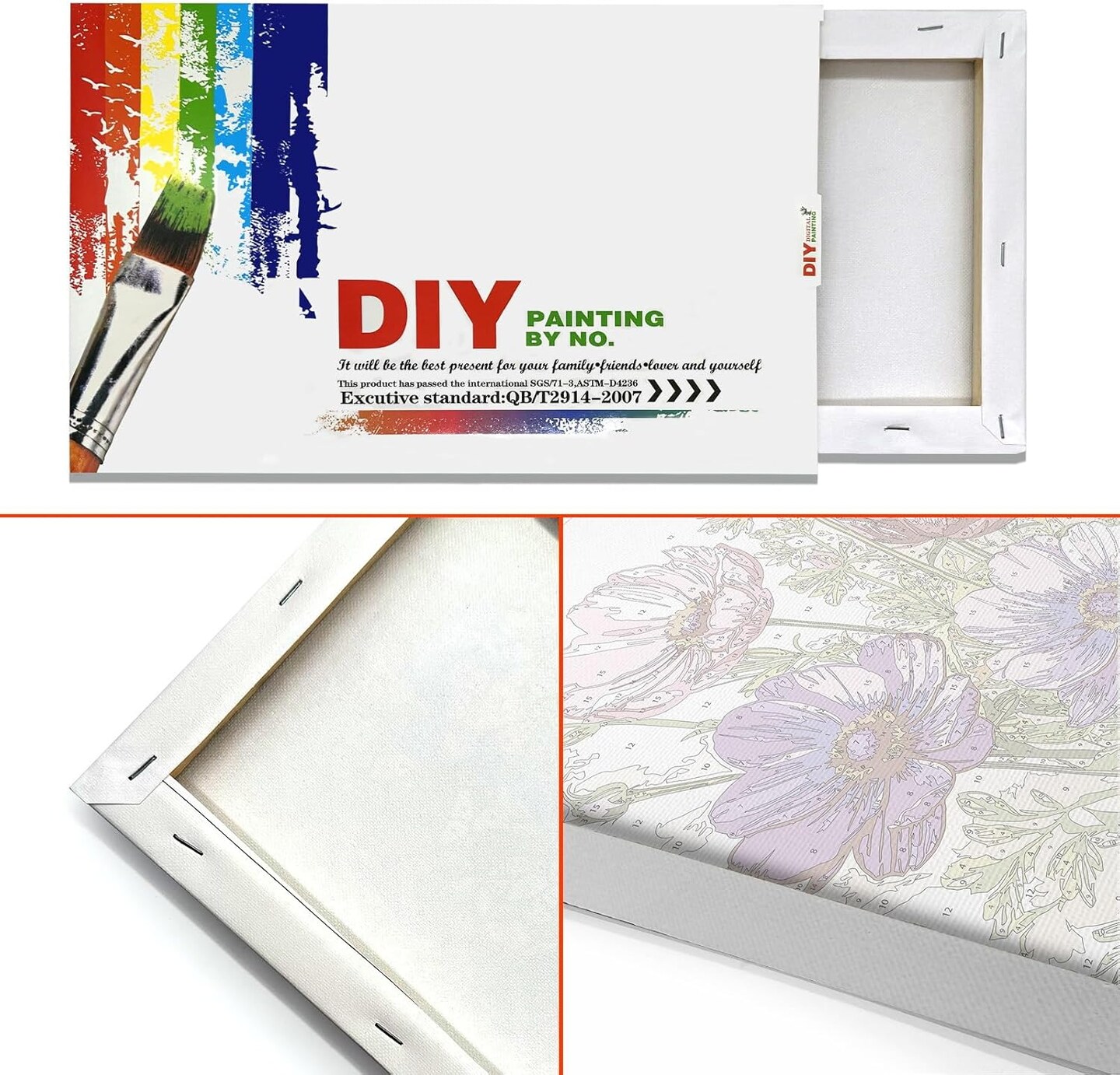 Paint by Numbers Kit for Adults with Frame & Easel, 8x12 Inch Floral DIY Acrylic Painting Set – Framed Canvas Art Kit for Beginners & Home Wall Décor Gift