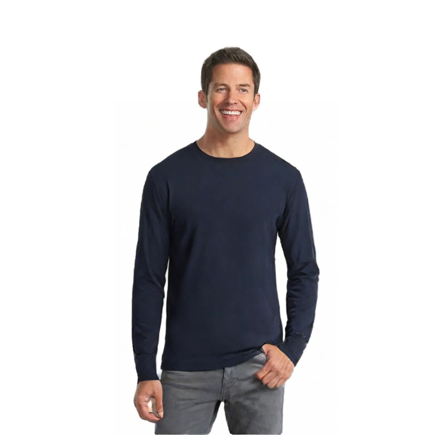 JERZEES Classic Fit Crewneck Long Sleeve T-Shirt for Sports, Work