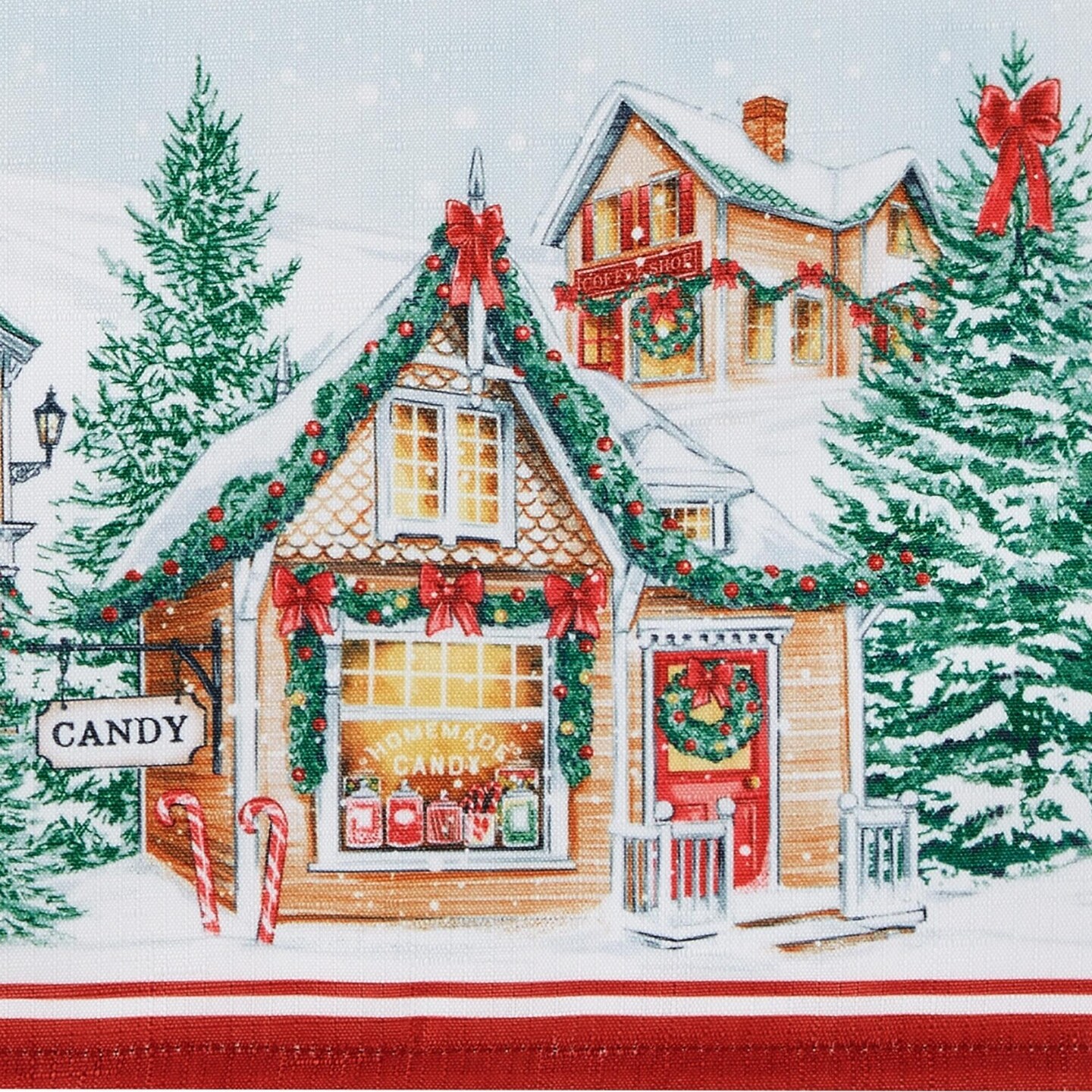 Threadmade Home Storybook Christmas Village Holiday Table Runner, Multicolor - 13"W x 70"L