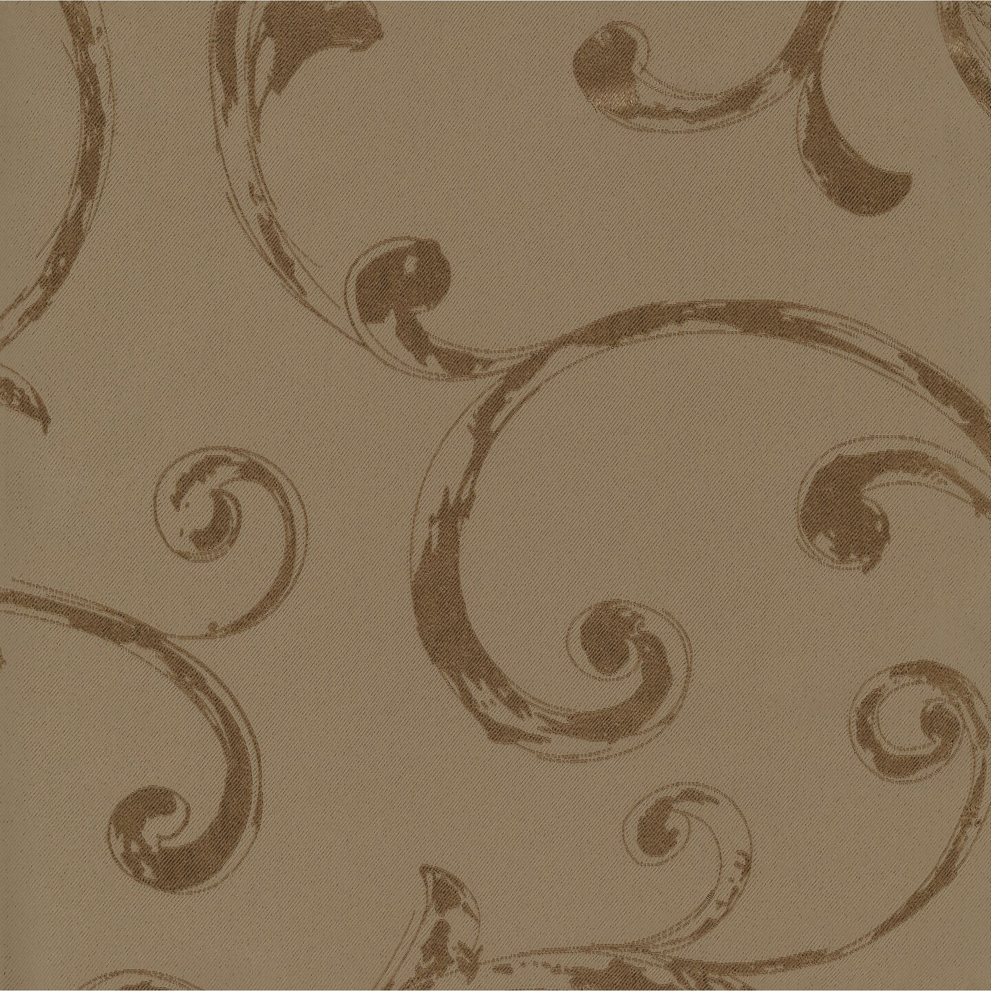 Threadmade Home Mia Jacquard Scroll Blackout Window Curtain, Taupe - 52"W x 84"L