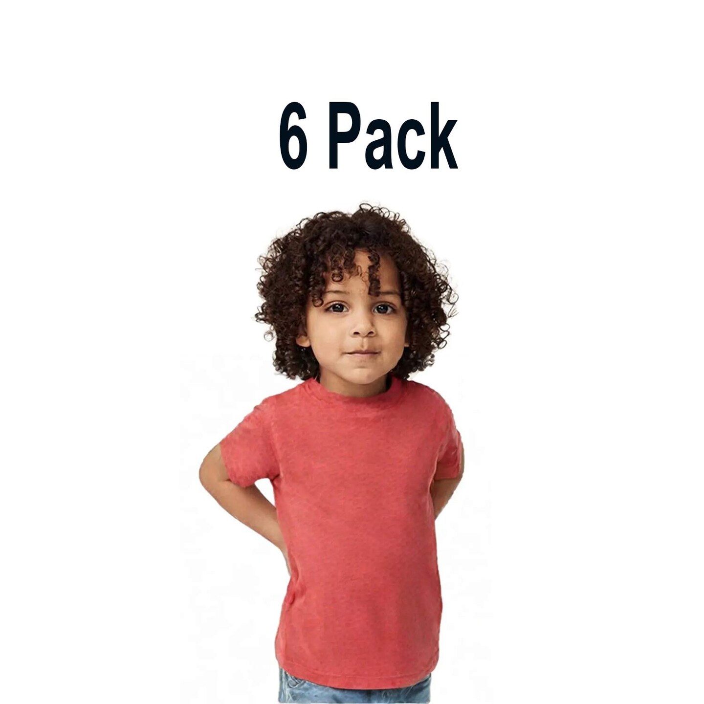6 Pack: BELLA + CANVAS Toddler Triblend Crewneck Short Sleeve T-Shirt for Play, Casual & Everyday Wear