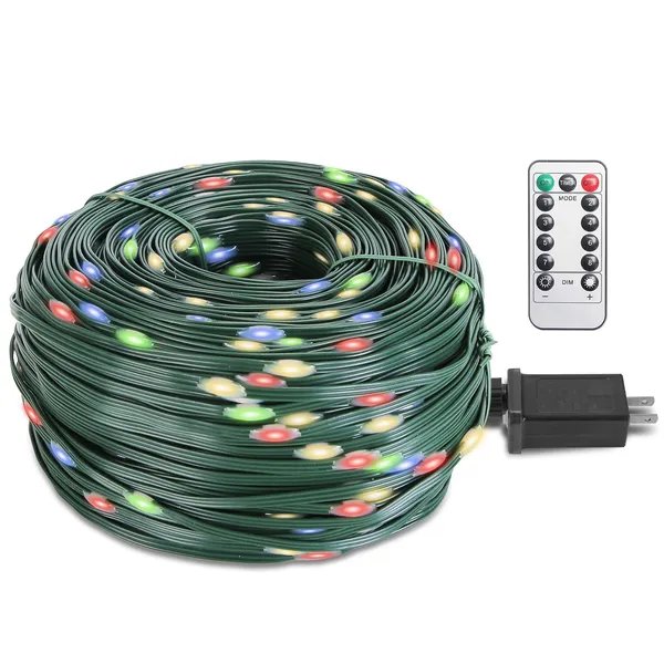330FT 1000LED String Lights Outdoor Christmas Decoration Lights with Remote IP44 Waterproof 8 Lighting Modes 8 Brightness Timer Plug In Fairy Light Xmas House Holiday Decor