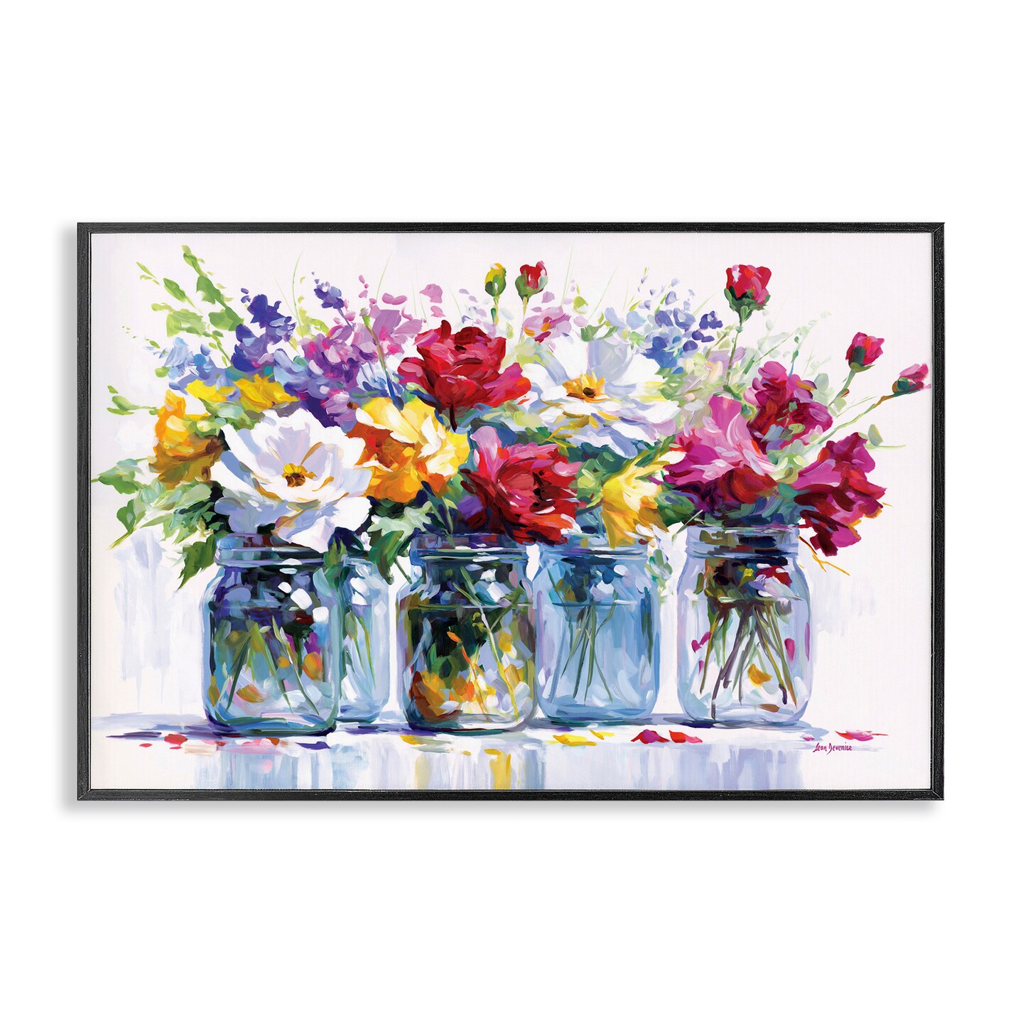 Stupell Industries Vibrant Floral Impressions Framed Giclee By Leon Devenice