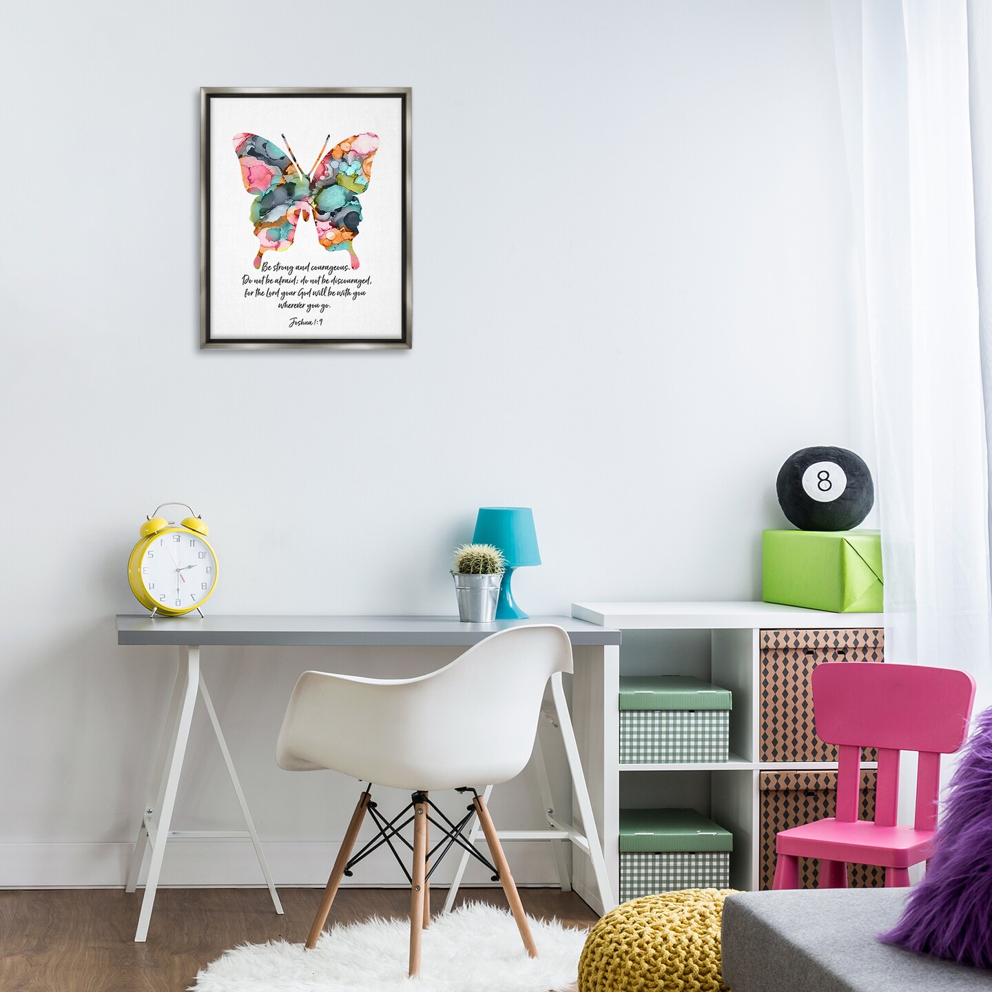 Stupell Industries Be Strong Joshua 1:9 Butterfly Floating Frame By Lisa Nohren