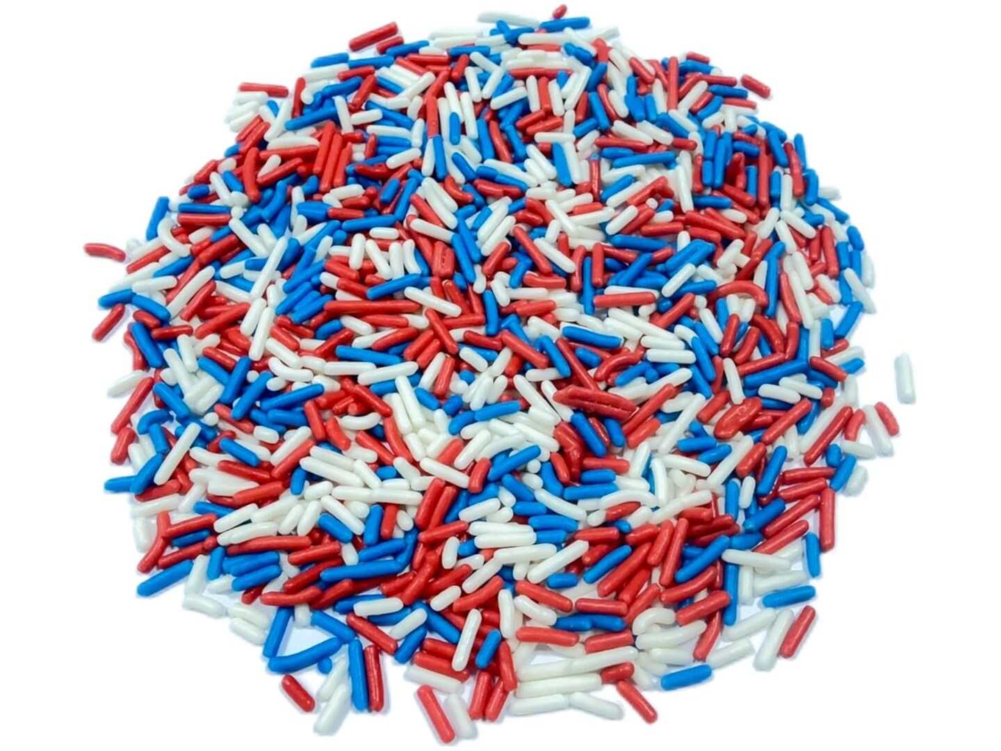 Patriotic 4th of July Edible Jimmies - 2.75oz Red White and Blue Sugar Sprinkles, Festive Baking Decorations for Cupcakes, Cookies, Ice Cream & Macarons, Independence Day & Memorial Day Dessert Toppings (80g)