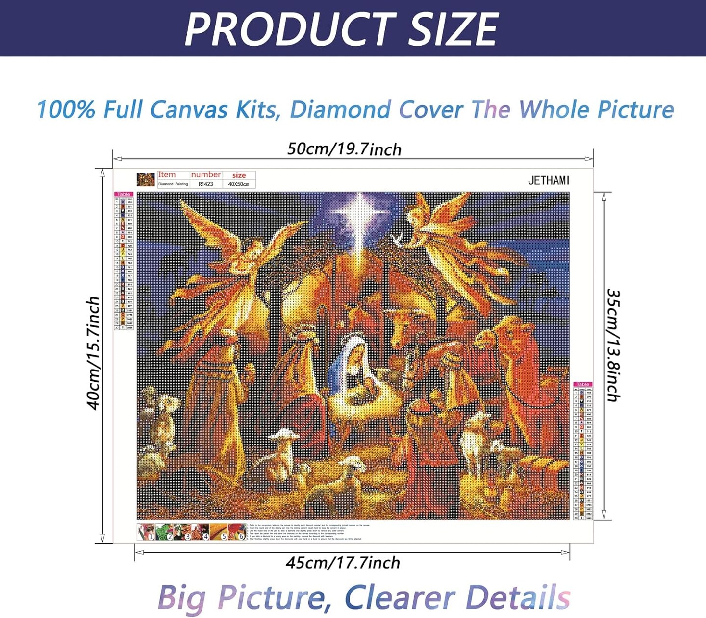 Religious Diamond Painting Kits for Adults (15.7 x 19.7 in (Jesus Nativity)
