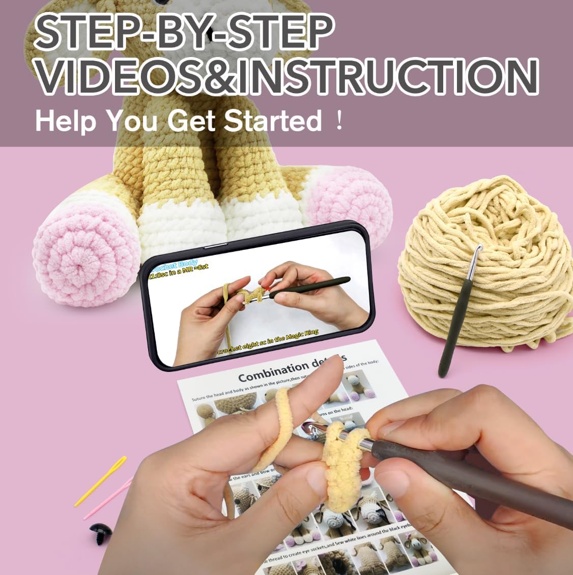 Pattern Granny Square Crochet Kit