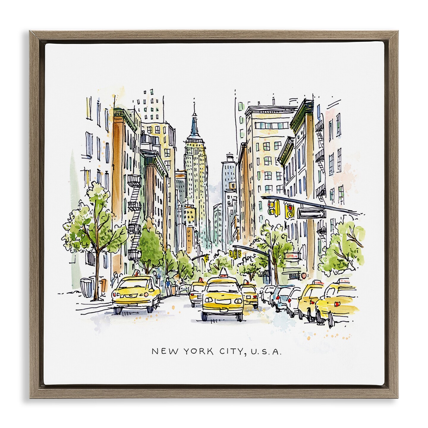 Stupell Industries New York City View Floating Frame By Angela Steahling