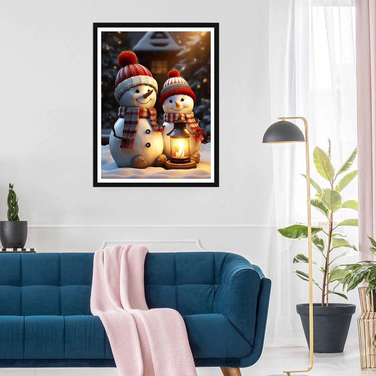 5D Diamond Art Kits for Adults Christmas - DIY Diamond Painting Snowman (12x16 inch)