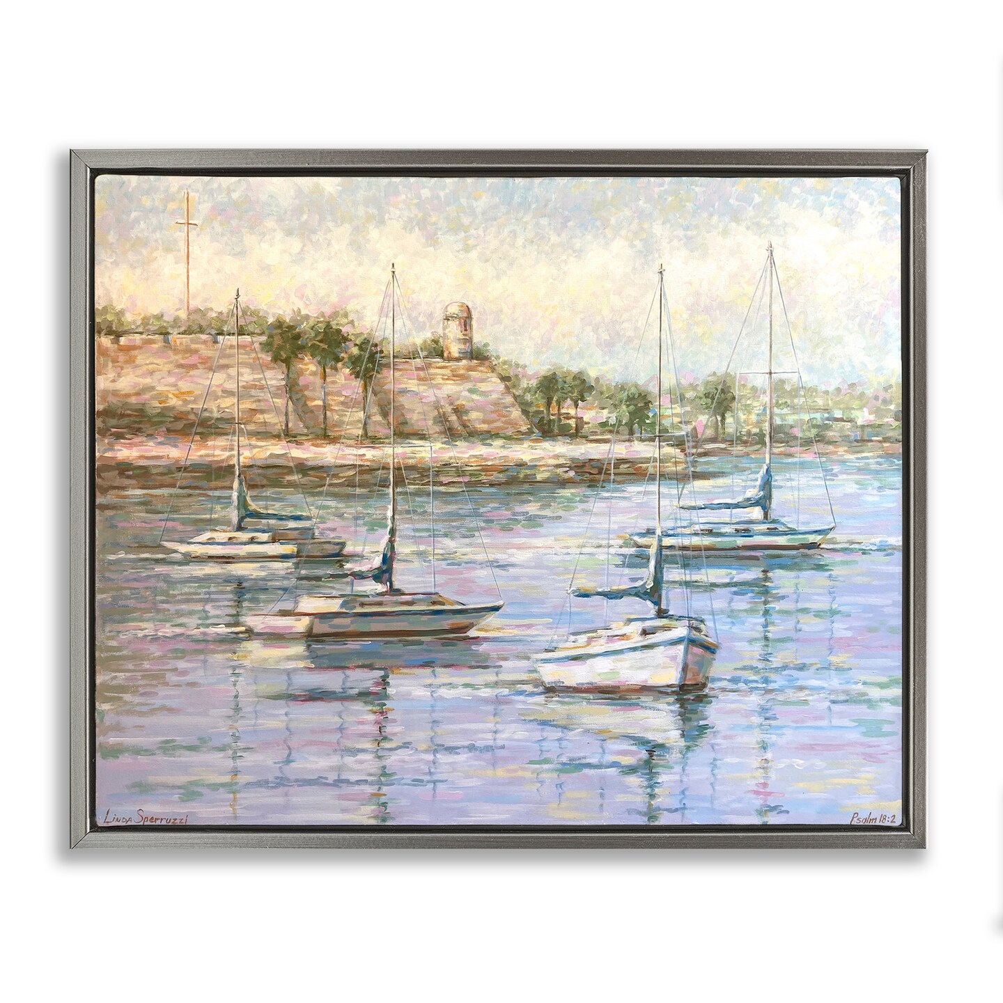 Stupell Industries The Mighty Fortress and Boats Floating Frame By ...