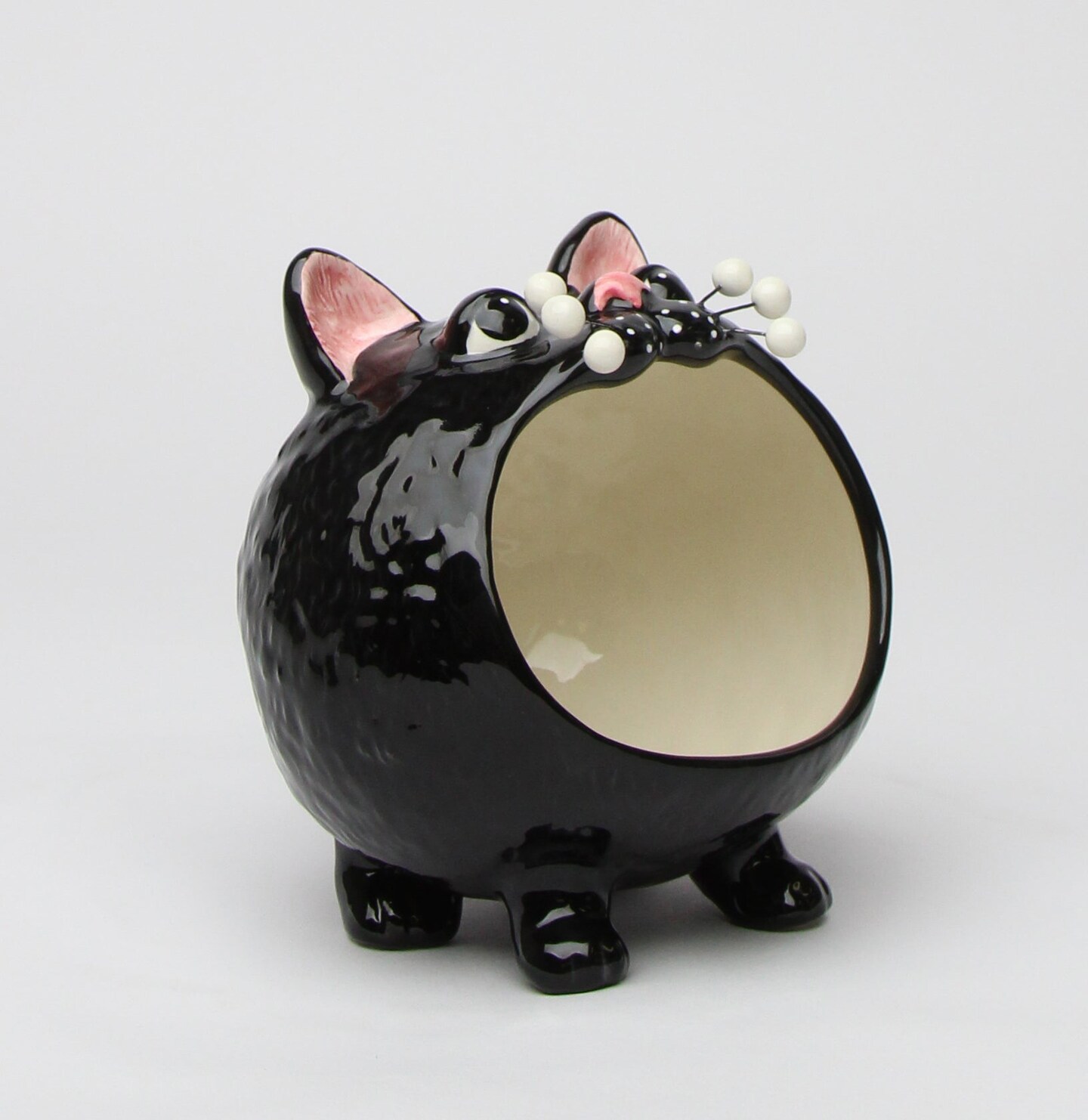 Ceramic Halloween Decor Black Cat Candy Bowl or Key Holder, Home D&#xE9;cor, Gift for Her, Mom, Kitchen D&#xE9;cor, Cat Lovers Gift, Pet Loss Gift