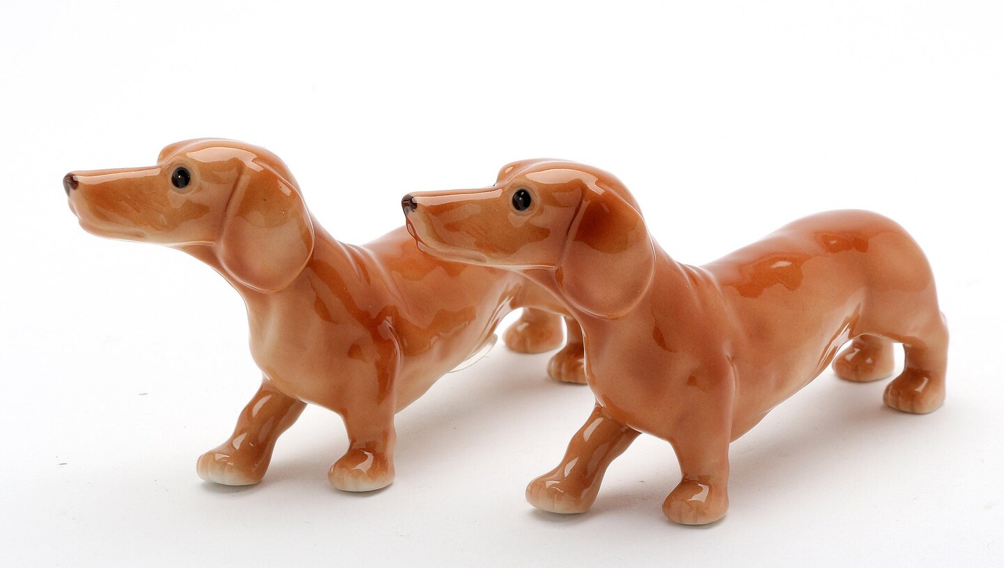 Ceramic Dachshund Dogs Salt &#x26; Pepper Shakers, Home D&#xE9;cor, Gift for Her, Gift for Mom, Kitchen D&#xE9;cor, Gift for Dog Lover, Pet Loss Gift