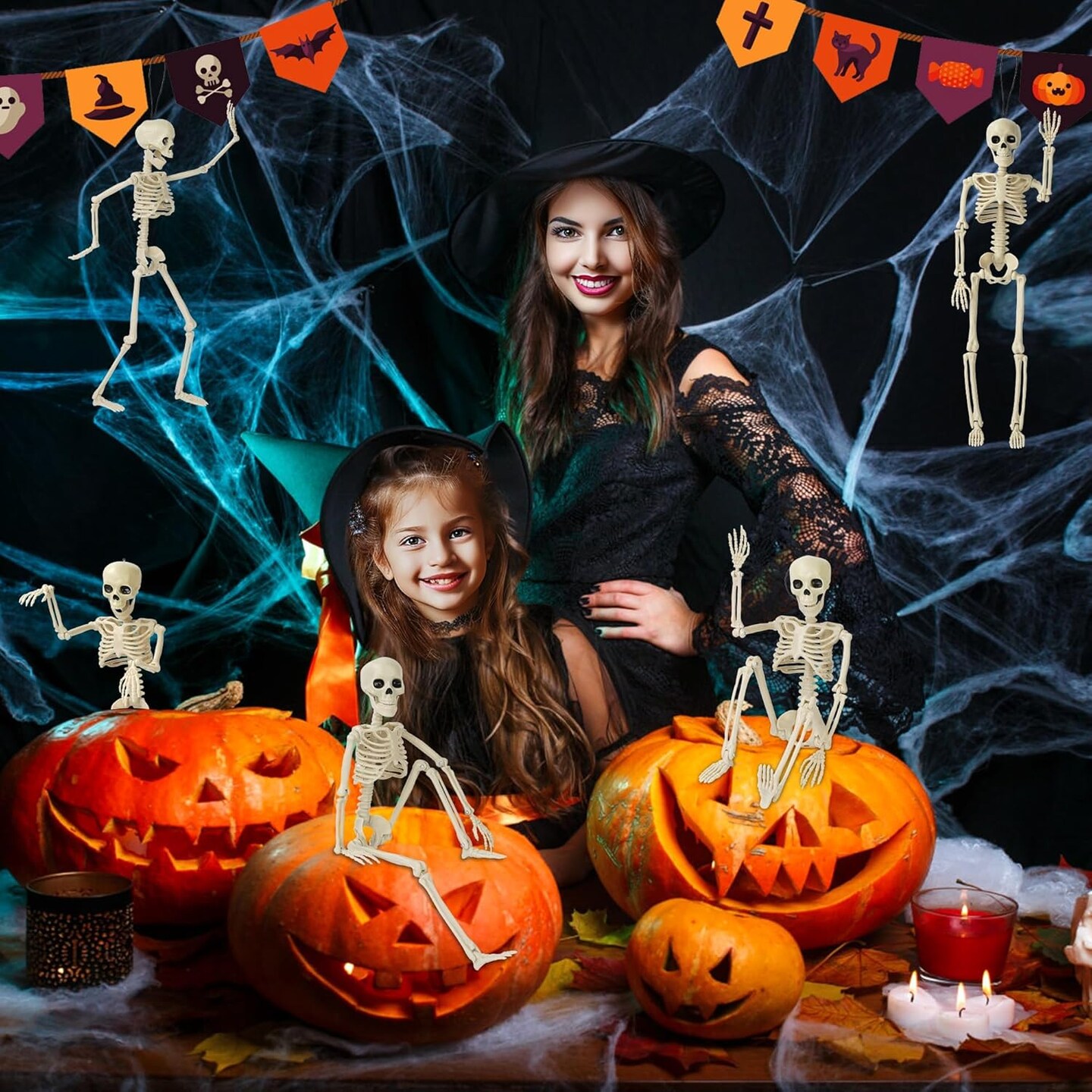 2 Pack Halloween Skeleton Decorations