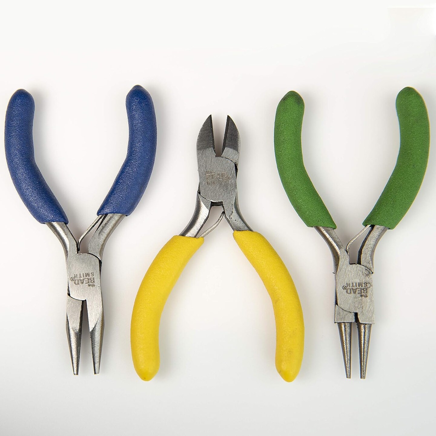 The Beadsmith Color-ID Mini Pliers – Color Coded Set – 3 Inches, 3 Piece Kit: Chain Nose, Round Nose, & Side Cutter – Tools for Jewelry Making