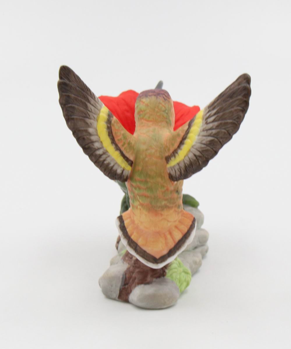 Ceramic Hummingbird with Hibiscus Flower Figurine, Home Décor, Gift for Her, Gift for Mom, Kitchen Décor, Birdwatcher Gift, Vintage Decor