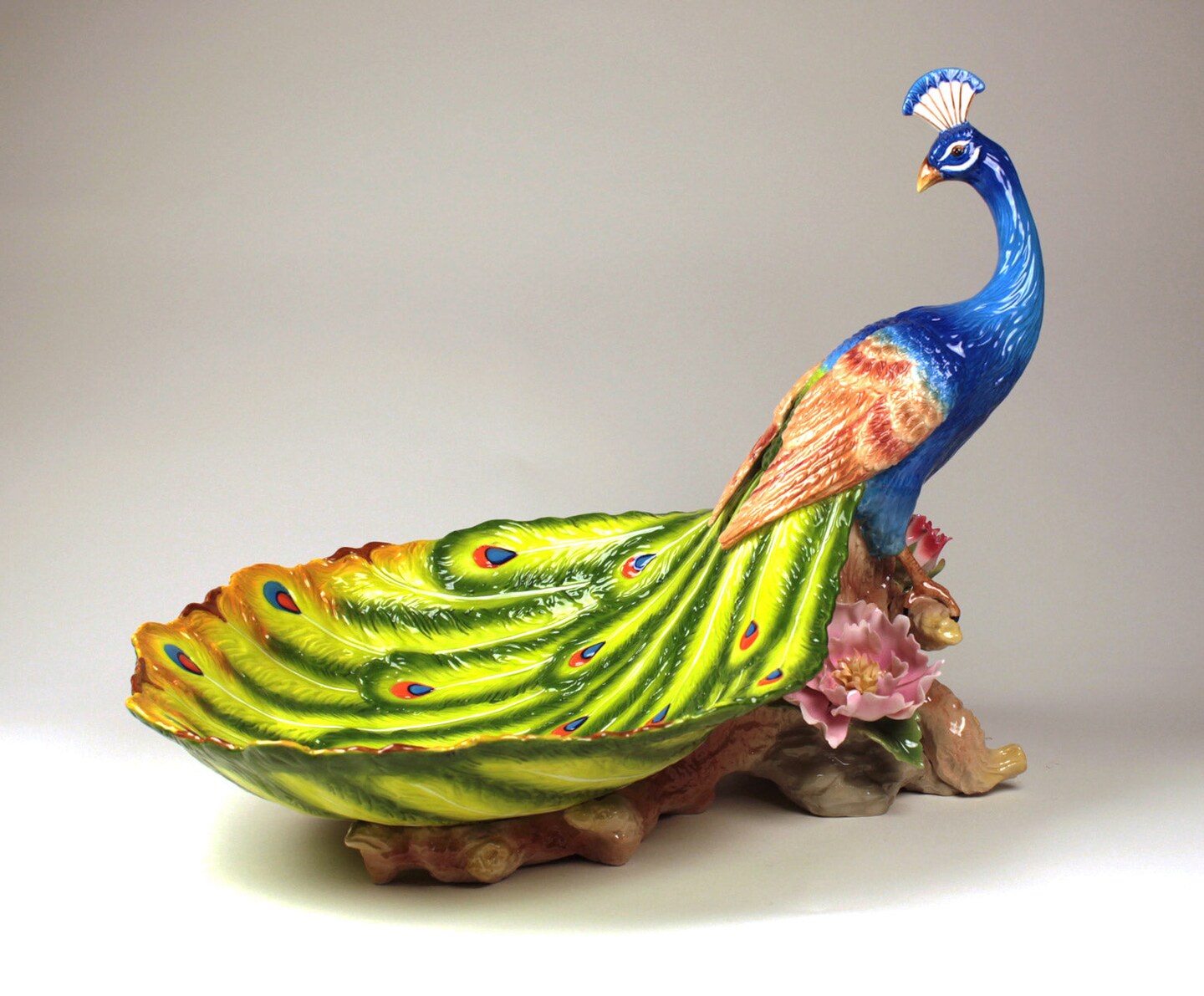 Ceramic Peacock With Relaxed Tail, Candy Dish or Fragrance Holder, Home Décor, Gift for Her, Gift for Mom, Kitchen Décor, Birdwatcher Gift