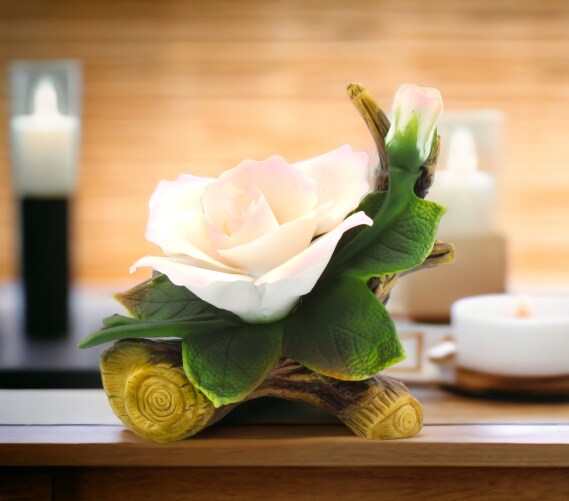 Ceramic Peace Rose Figurine, Home Décor, Gift for Her, Gift for Mom, Nature Lover Gift