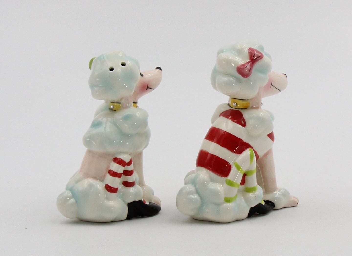 Ceramic Poodle Dogs Christmas Decor Salt and Pepper Shakers, Home D&#xE9;cor, Gift for Her, Mom, Kitchen D&#xE9;cor, Dog Lover Gift, Pet Loss Gift