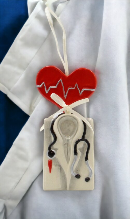 Ceramic Healthcare Hero Ornament - Doctor, Home D&#xE9;cor, Gift for Her, Gift for Doctor, Gift for Him, Christmas D&#xE9;cor