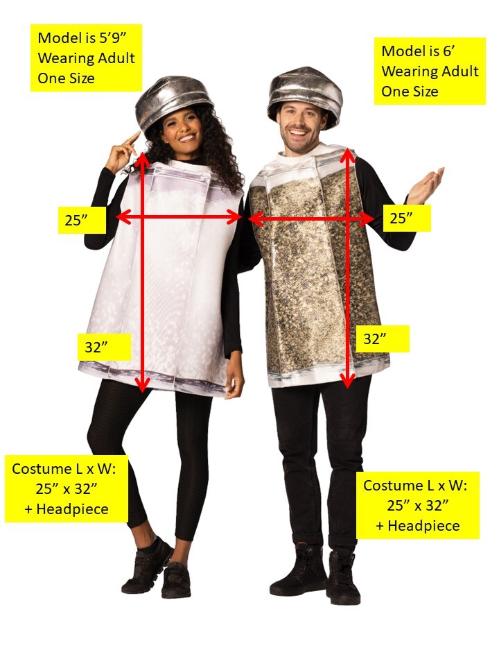 Pepper & Salt Shaker Couple Halloween Costume, Adult One Size