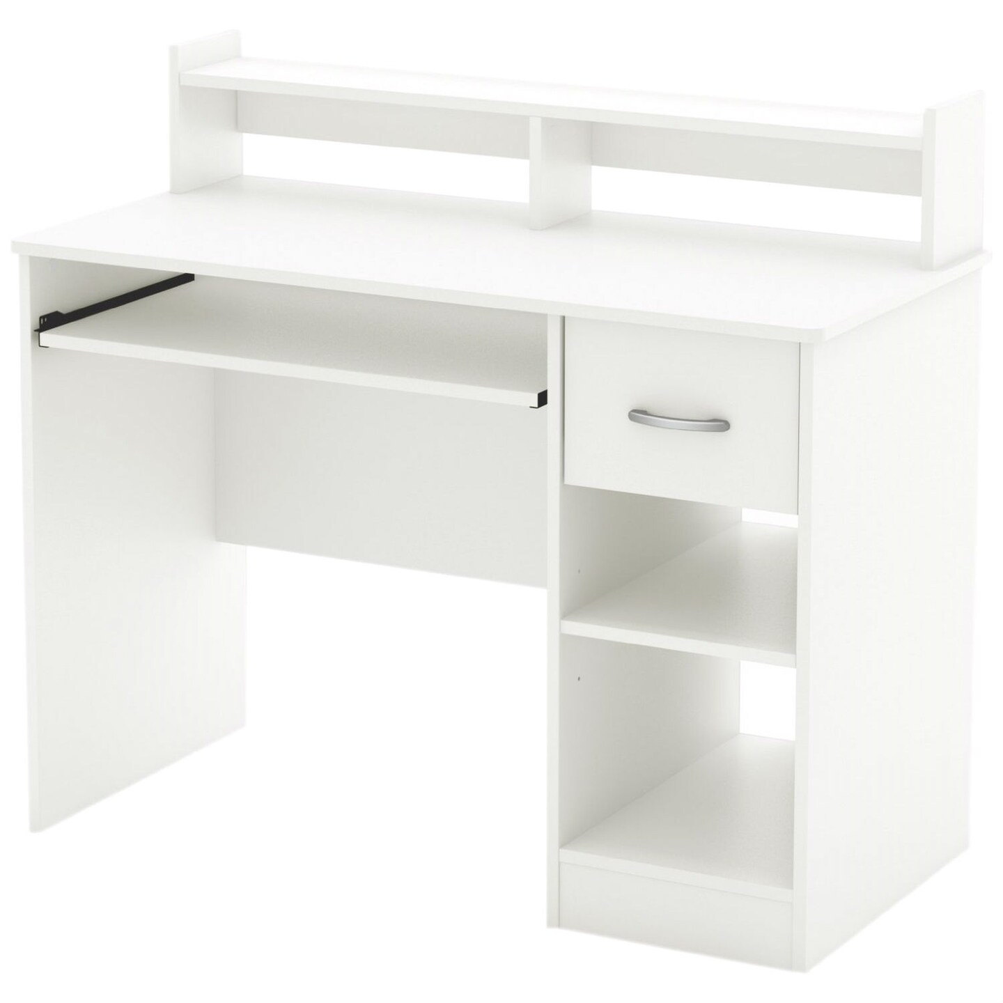 White Wood Contemporary Home Office Computer Desk with Hutch and Storage  Drawer | Michaels, image size:1440x1440
