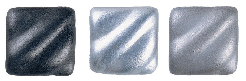 Amaco Rub &#x27;N Buff Wax Metallic Finish, 3 Color Grey Assortment (Ebony, Silver Leaf, Pewter)