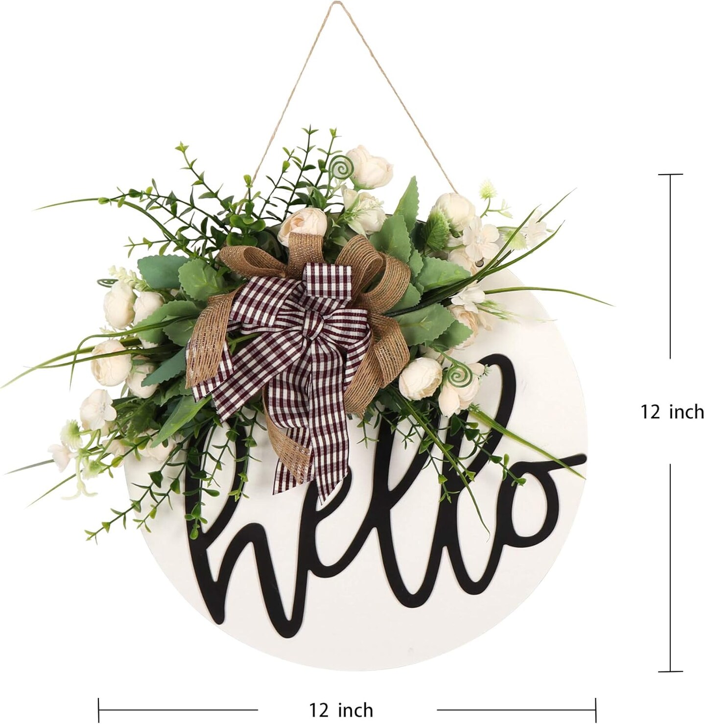 Welcome sign for front door Round Wood Sign Hanging Welcome Sign for Farmhouse porch Spring Welcome Sign Front Door Decoration