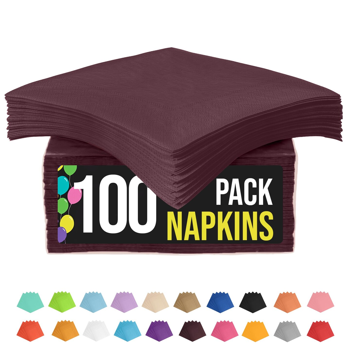 Party Solids Paper Napkins Disposable Everyday 100 Pcs 2 Ply Napkins Paper Everyday For Parties & Party Supplies