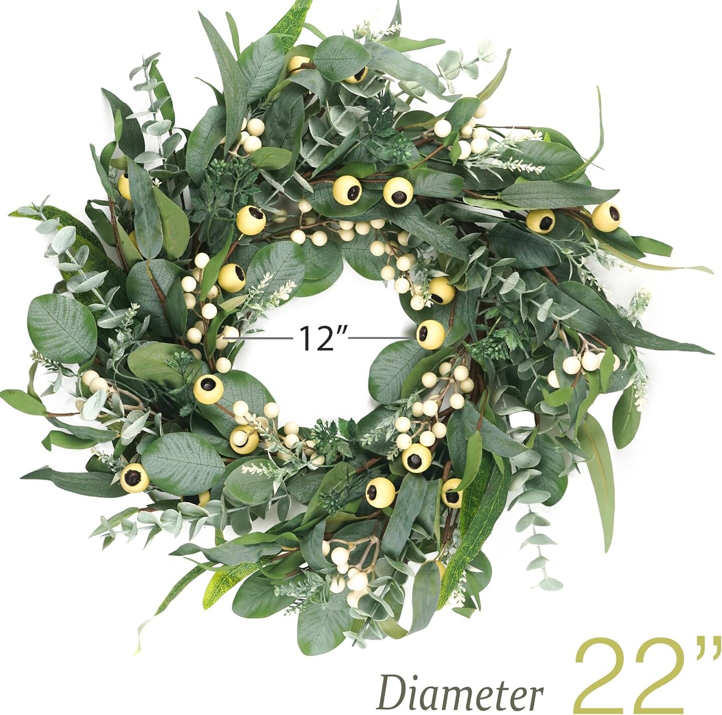 22 Inch All Season Greenery Wreath