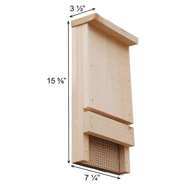 Natural Pine Wood Outdoor Bat House Kit for 12 Bats with Weather-Resistant Mounting
