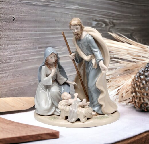 Ceramic Large Holy Family Nativity Figurine, Christmas Décor, Religious Décor, Religious Gift, Church Décor, Baptism Gift, Easter Decor