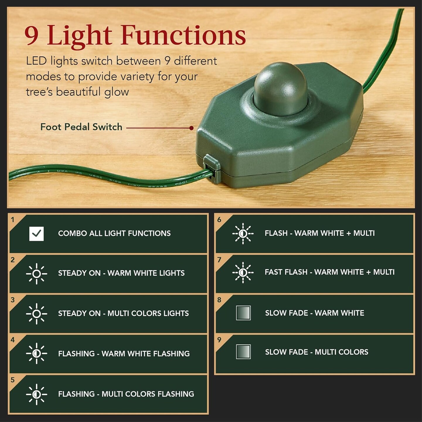 Aspen Slim Christmas Tree Noble Fir with 1,350 Branch Tips, 2-in-1 Multicolor LED Lights &#x26; Cordless Connection