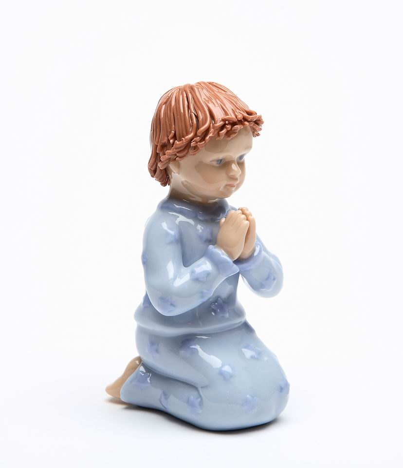 Ceramic Praying Boy Figurine, Religious D&#xE9;cor, Religious Gift, Church D&#xE9;cor, Church Gift, Baptism Gift
