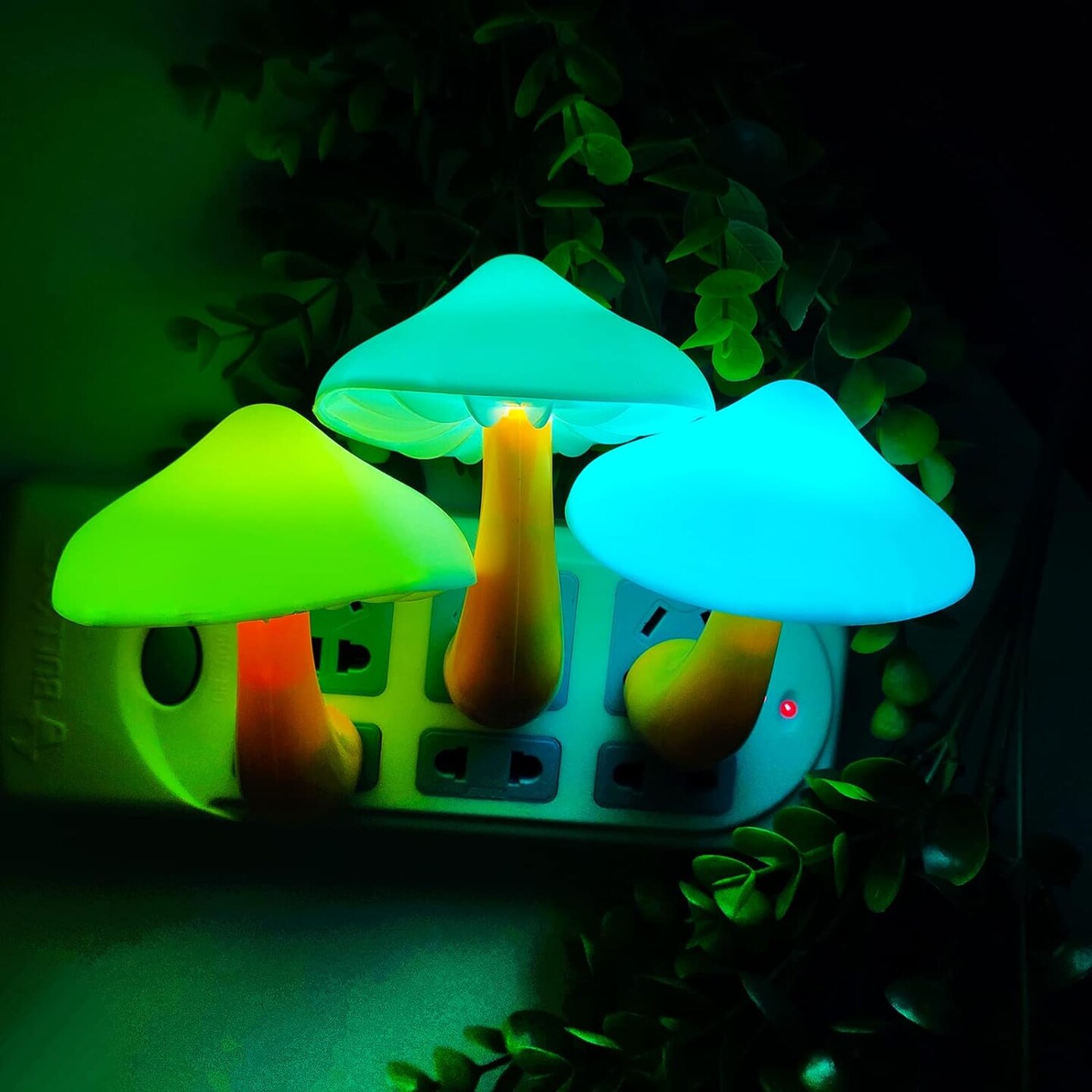 2 Pack LED Night Light Plug in Lamp 7-Color Changing