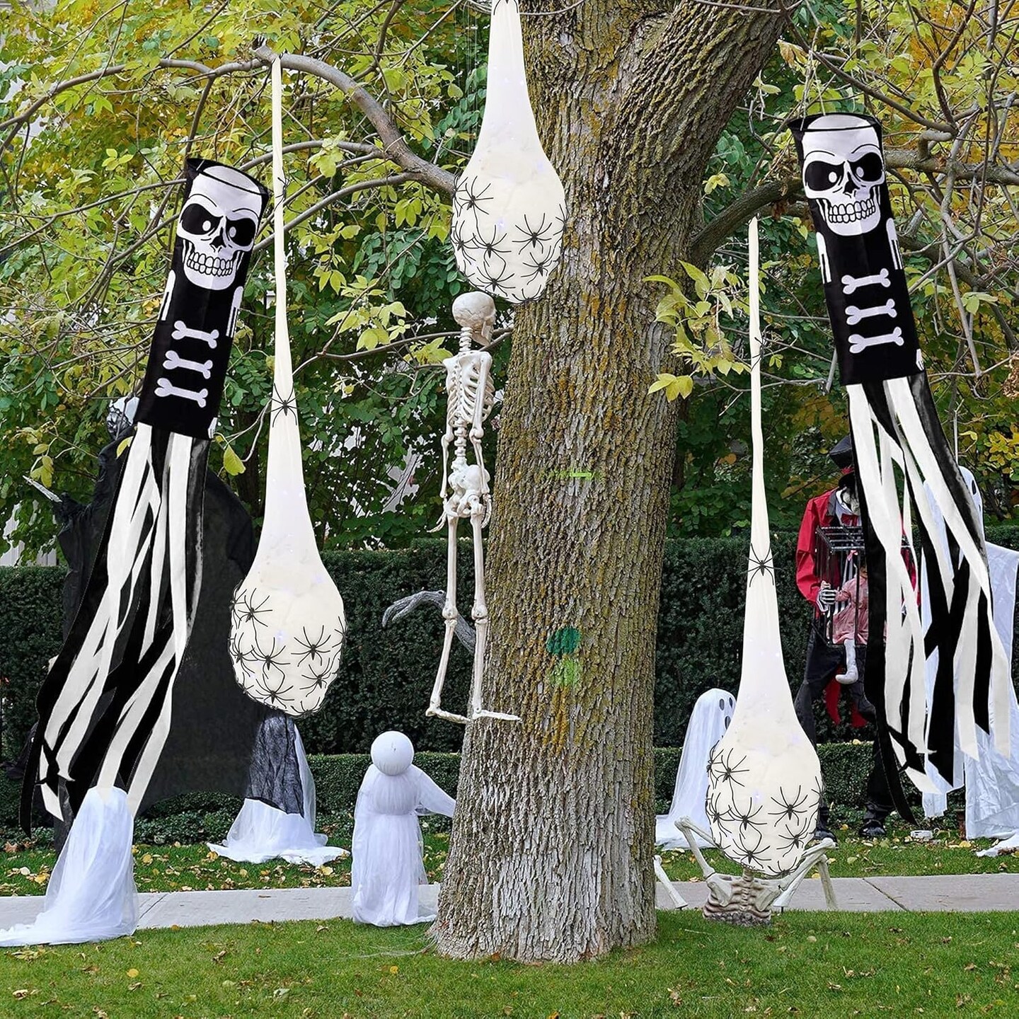 Hanging Light Up Spider Egg Sacs 3 Packs - Purple