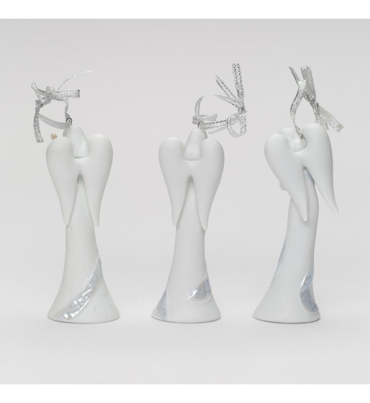 Ceramic Christmas Tree Angel Ornaments-Set of 3, Home Décor, Gift for Her, Gift for Mom, Religious Décor, Christmas Décor