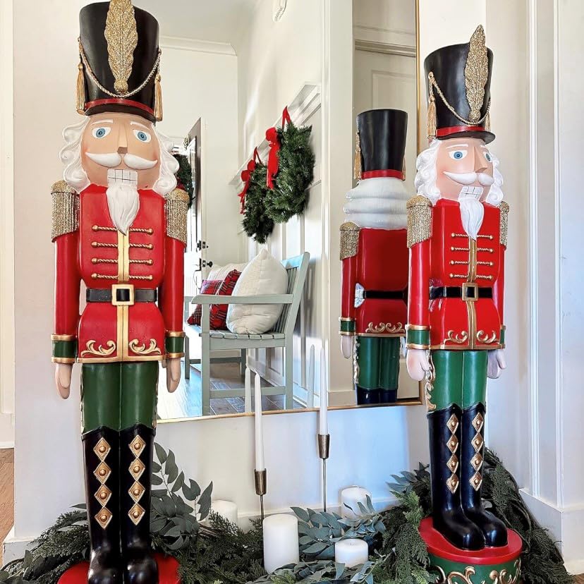 Haute Decor 48-INCH Tall Christmas Nutcracker - Solid Heavy Resin Construction, 4 Feet Tall Decorative Nutcracker Soldier -Inddoor or Outdoor