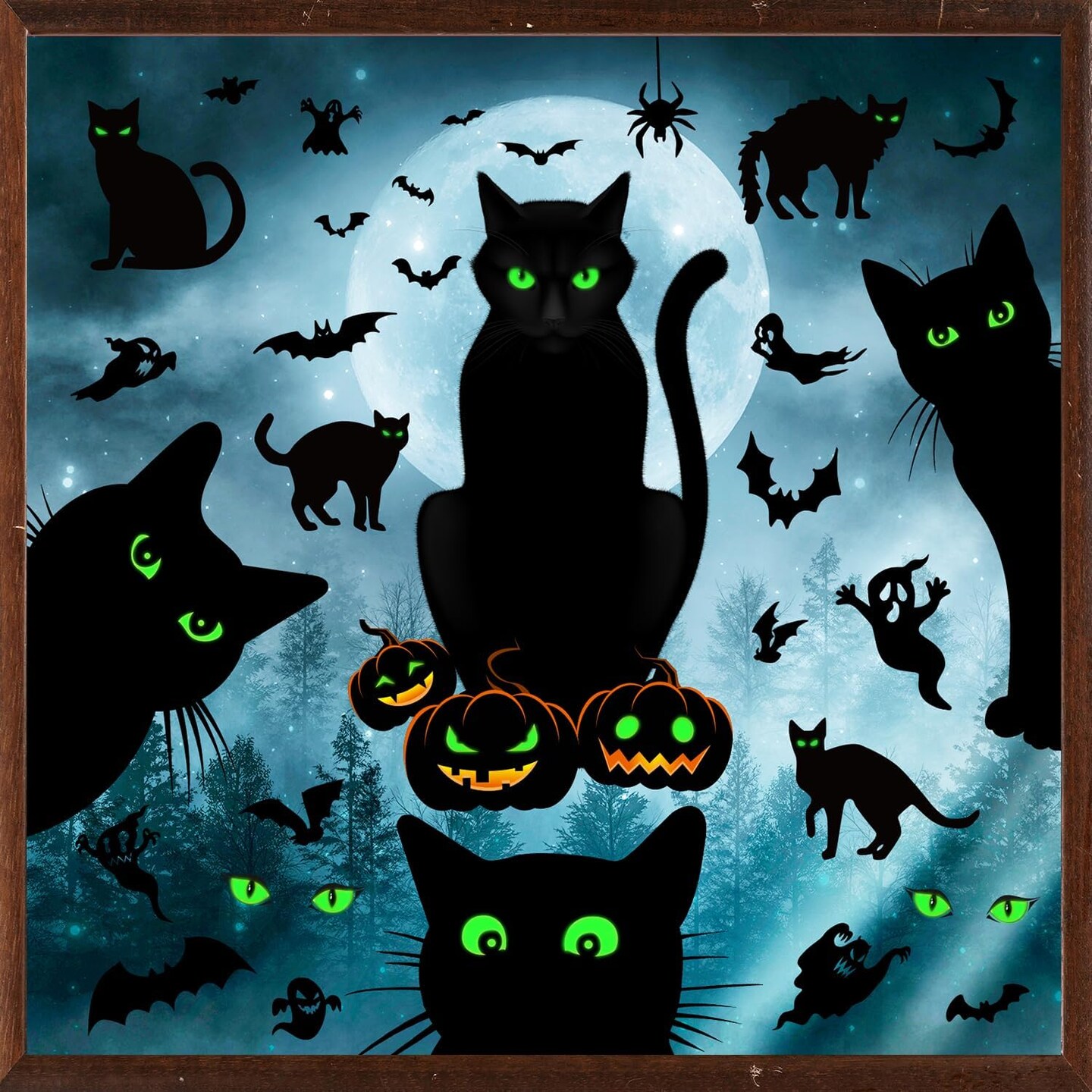 Large Halloween Window Clings - Black Cat