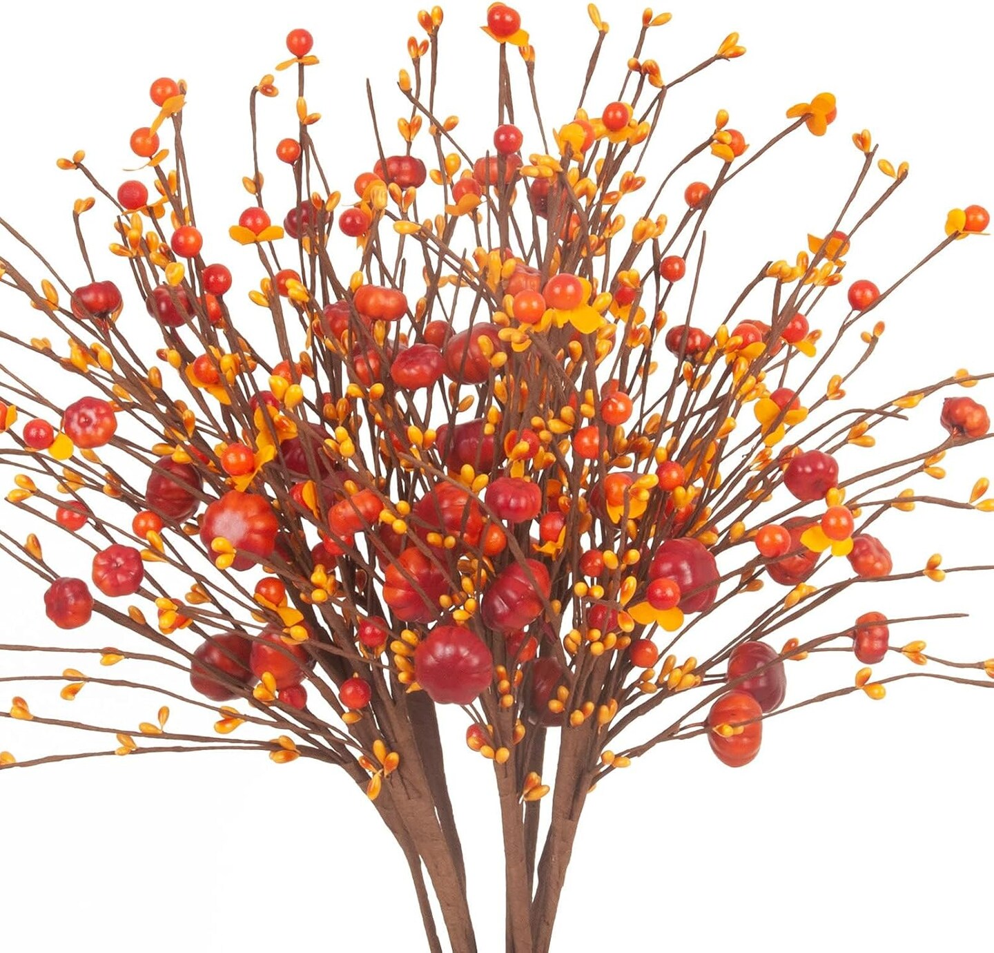 6 Pcs Artificial Fall Flowers Berry Stems