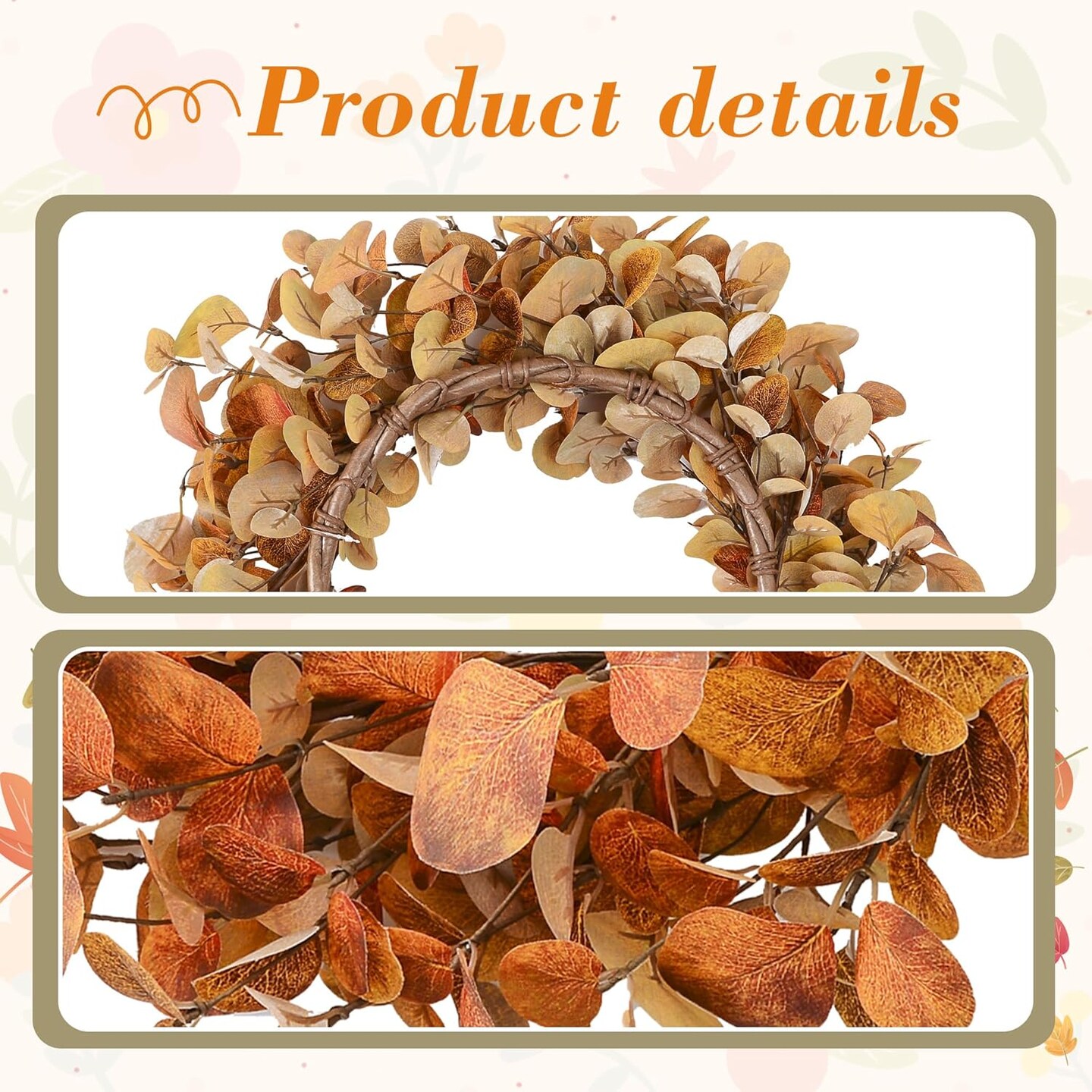 18&#x22; Artificial Autumn Fall Wreath - Wreaths for Front Door