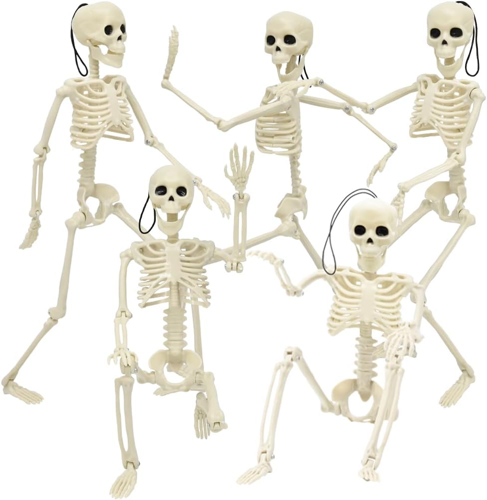 5 Pack 16&#x22; Halloween Skeleton Decorations