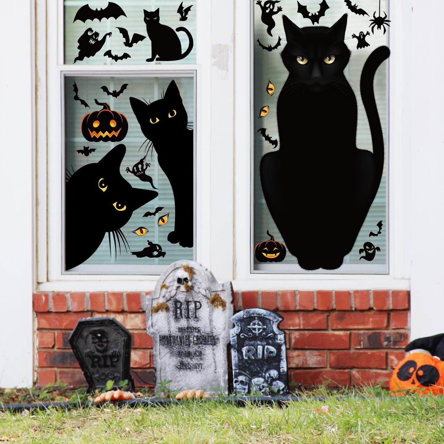 Large Halloween Window Clings - Black Cat