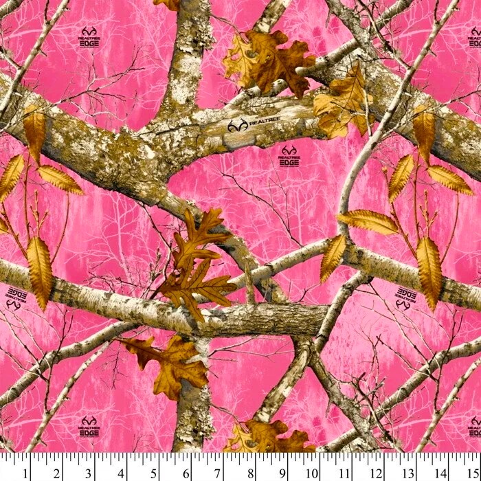 Realtree Edge® Colors Flamingo Pink Camouflage Digital Cotton Fabric by David Textiles | By The Yard | Sewing and Crafting | 44 inches wide