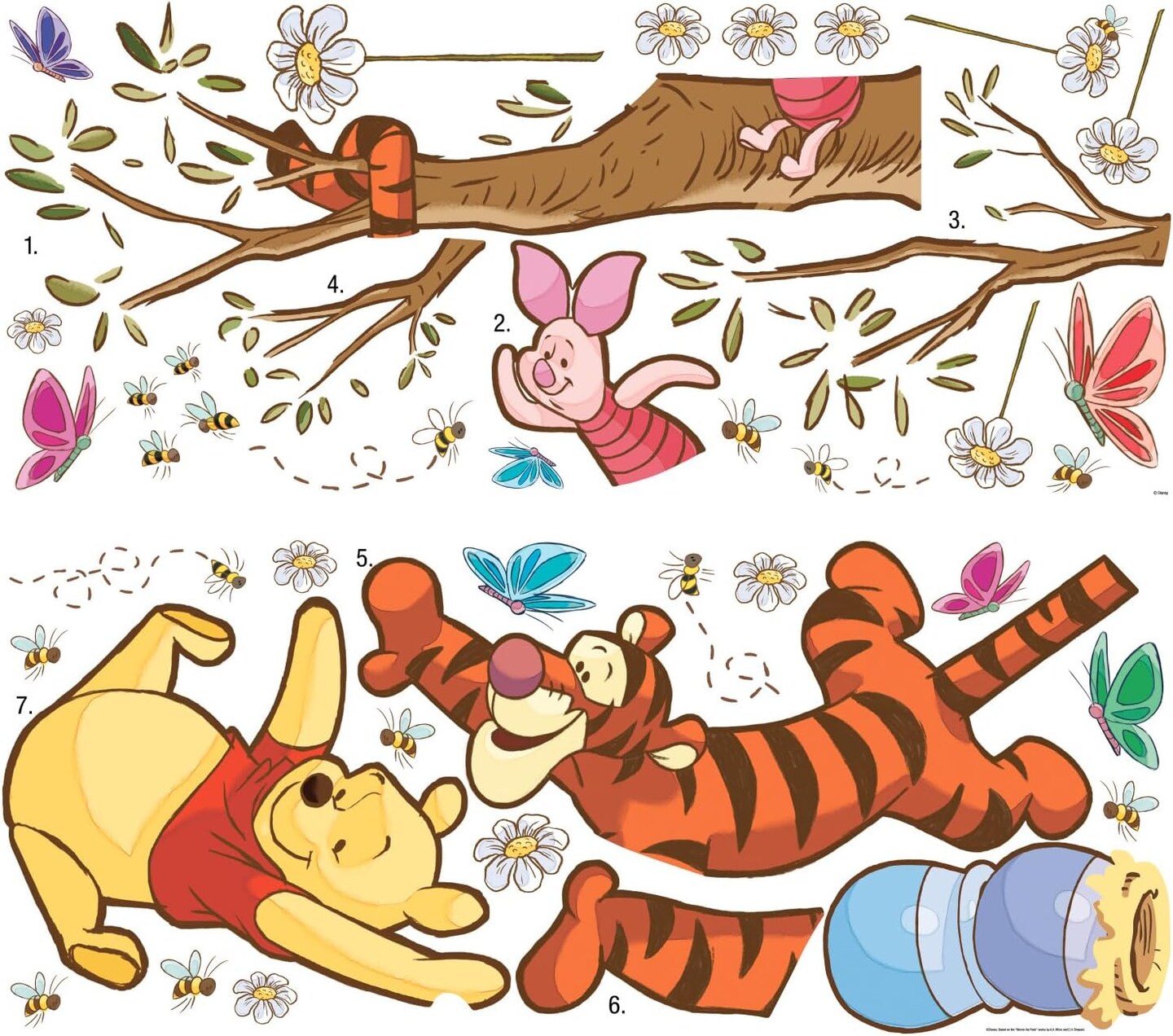 Disney Winnie The Pooh Swinging For Honey Giant Peel and Stick Wall Decals