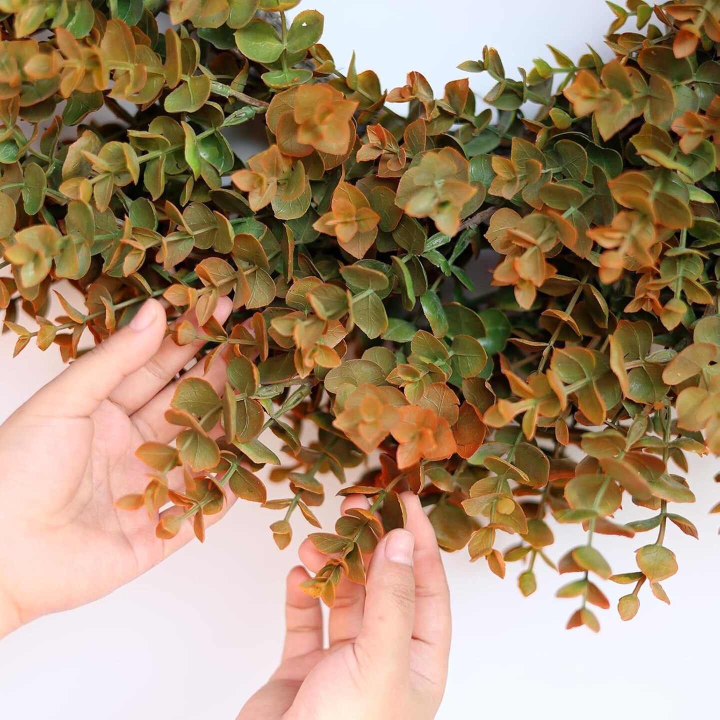 26&#x22; Fall Wreath for Front Door, Porch, Window - Large Artificial Boxwood Leaves