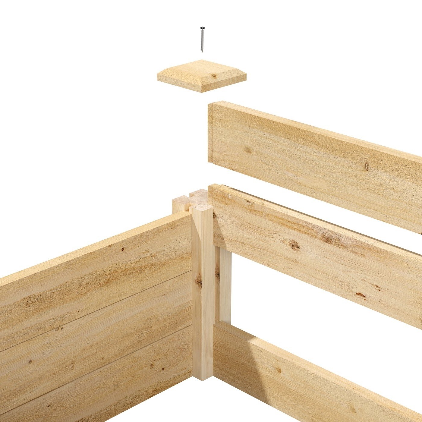 Natural Pine Wood 4x4 Raised Garden Bed Planter Box